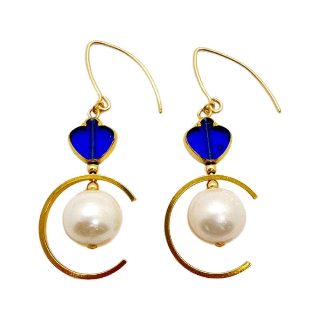 Women’s Blue Spade Pearls Earrings Aracheli Studio