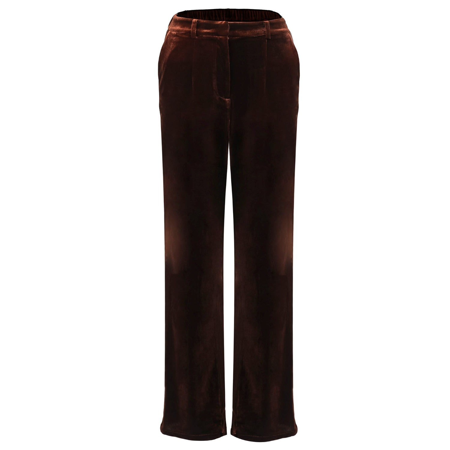 Smart And Joy Women's Straight Velvet Suit Pants - Brown In Brown