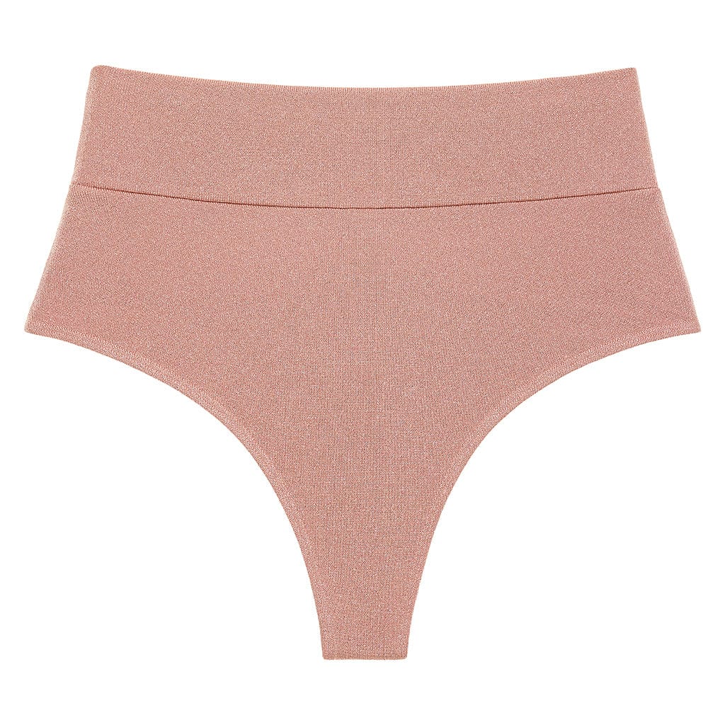 Women’s Pink / Purple Prima Pink Sparkle Added Coverage High Rise Bikini Bottom Small Montce Swim