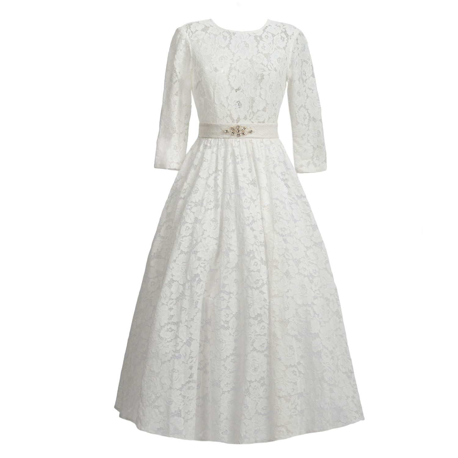 Women's Lace Dress Viktoria White | Small | Matsour'i