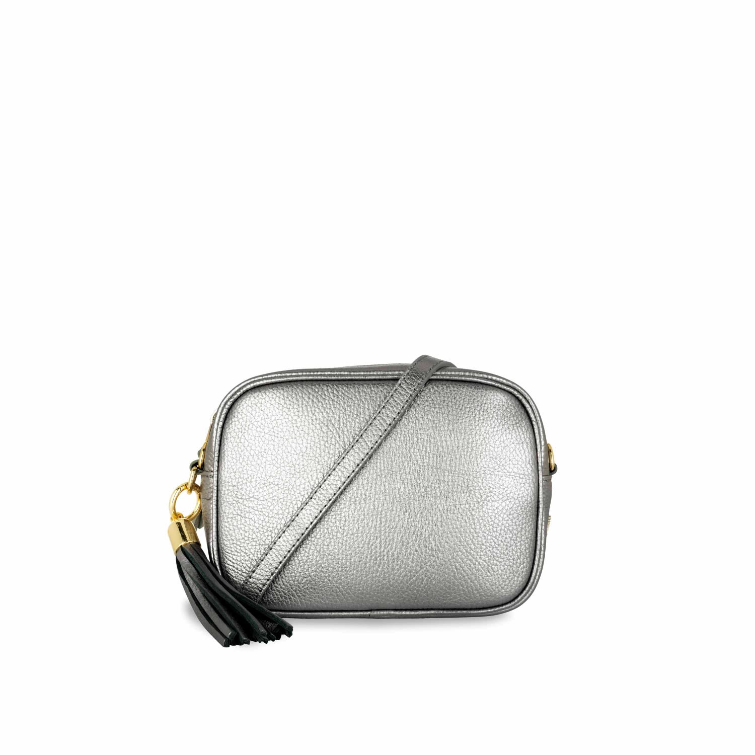 Apatchy London Women's Silver The Tassel Pewter Leather Crossbody Bag In Gray