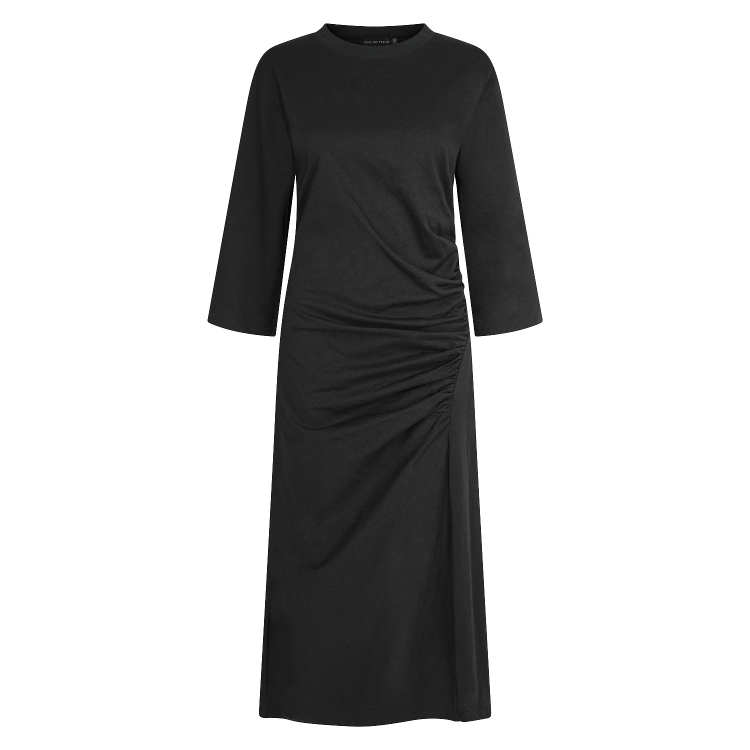 black ruched shirt dress Q Girl's Korean Style/Hooded Knitted Little Black Dress Long Skirt Bla   Lee Nhi Boutique