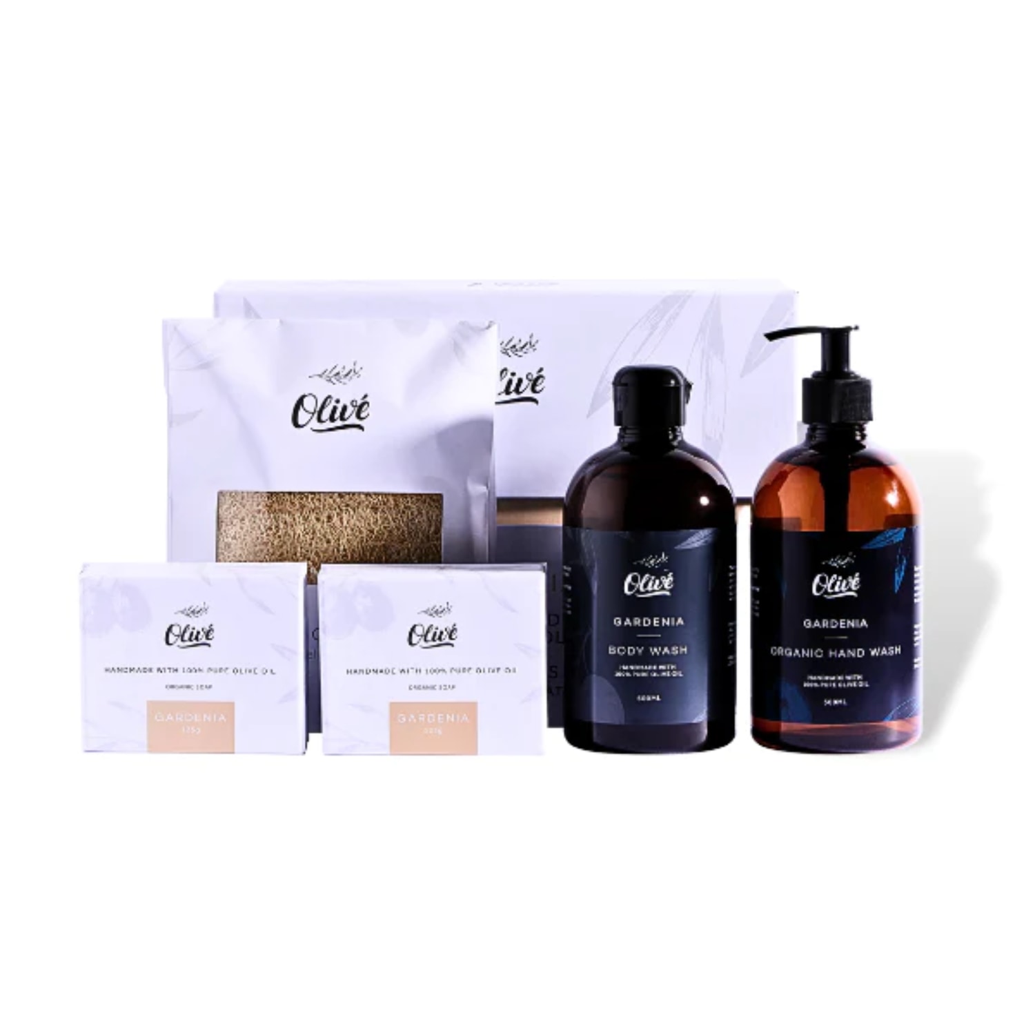 Body Bliss Five Piece Oliv Gift Box - Gardenia Oliv by the Olive Soap Company