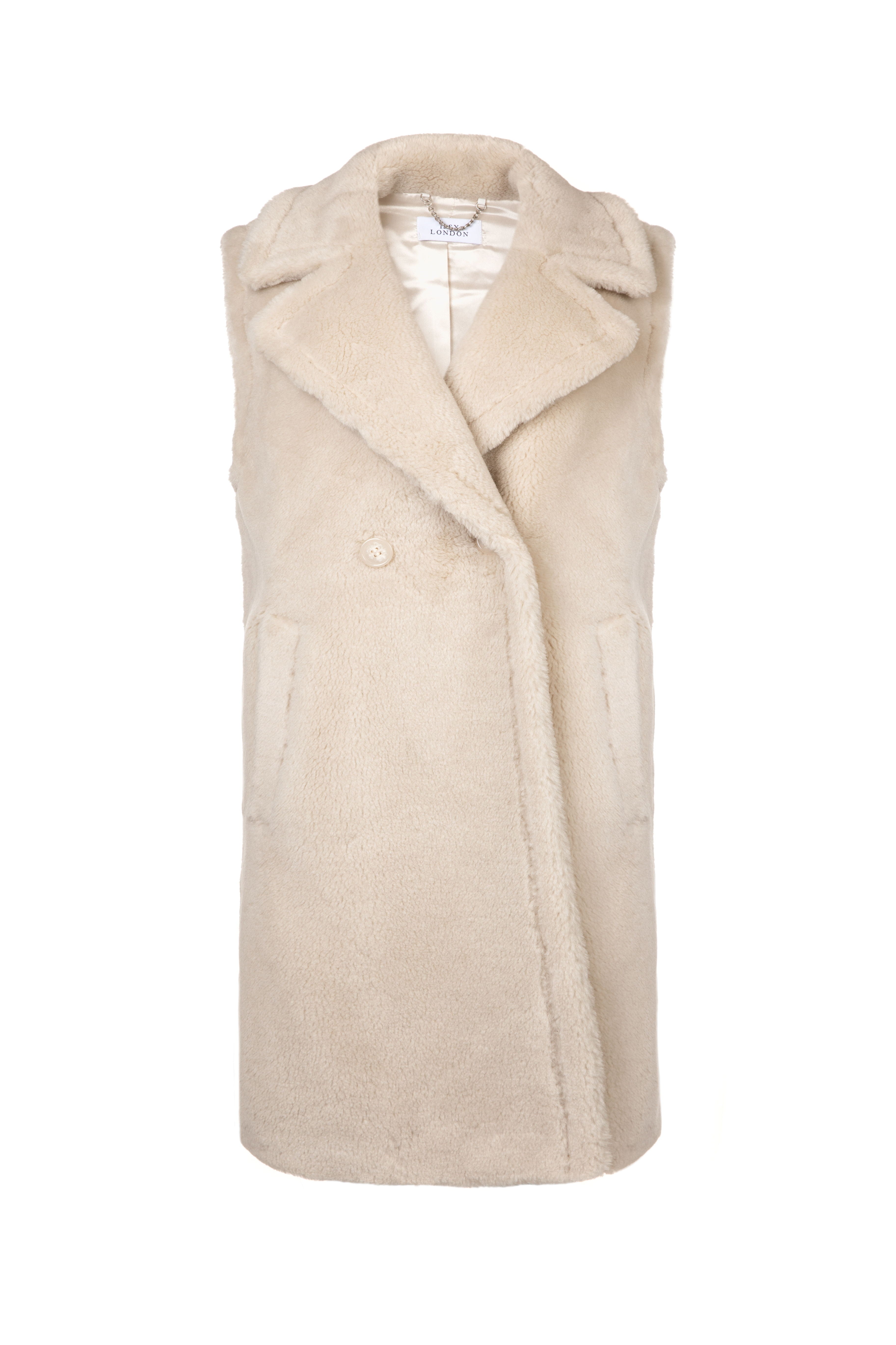 Women’s Neutrals Rita Longline Gilet Natural Stone Large Issy London