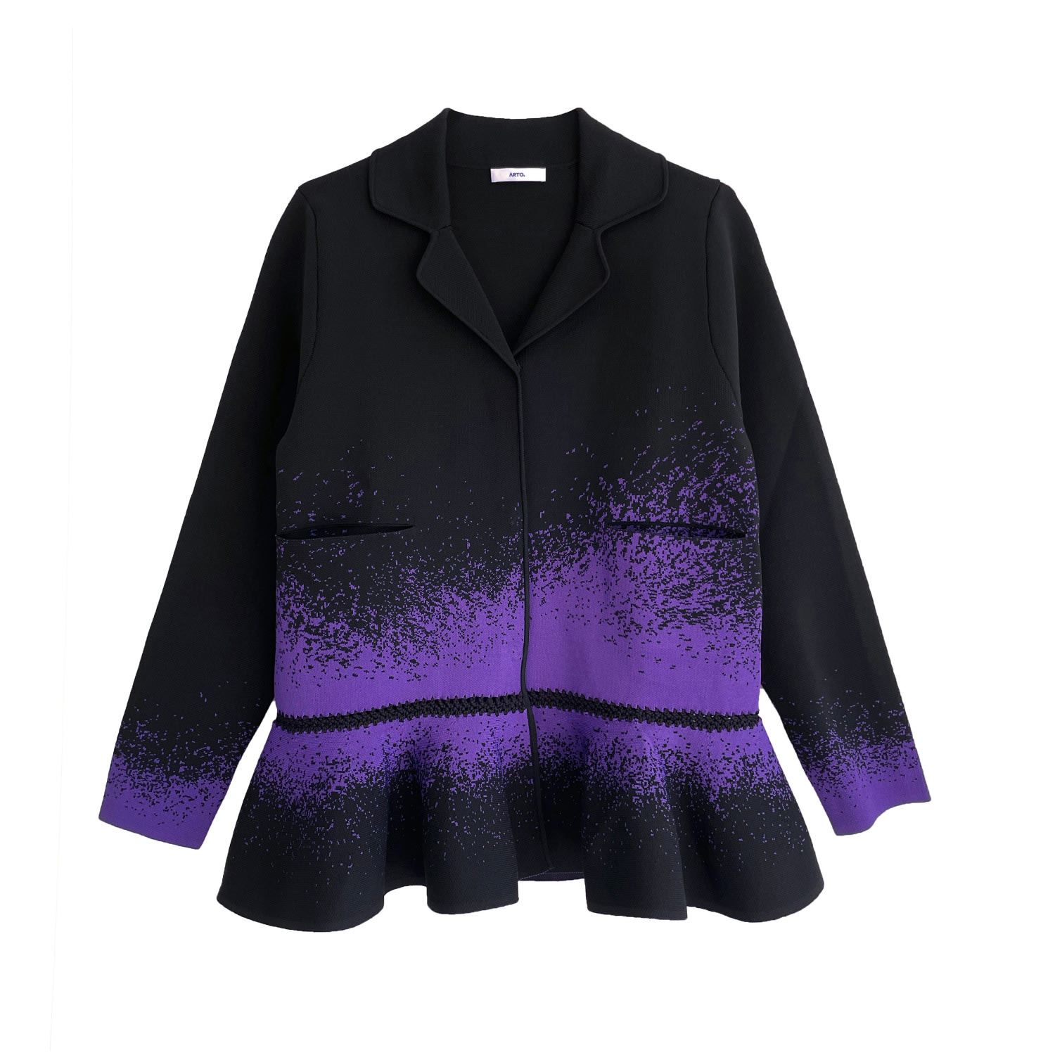 Women’s Pink / Purple Peace At Night Ruffle Knit Blazer - Purple Small Arto.