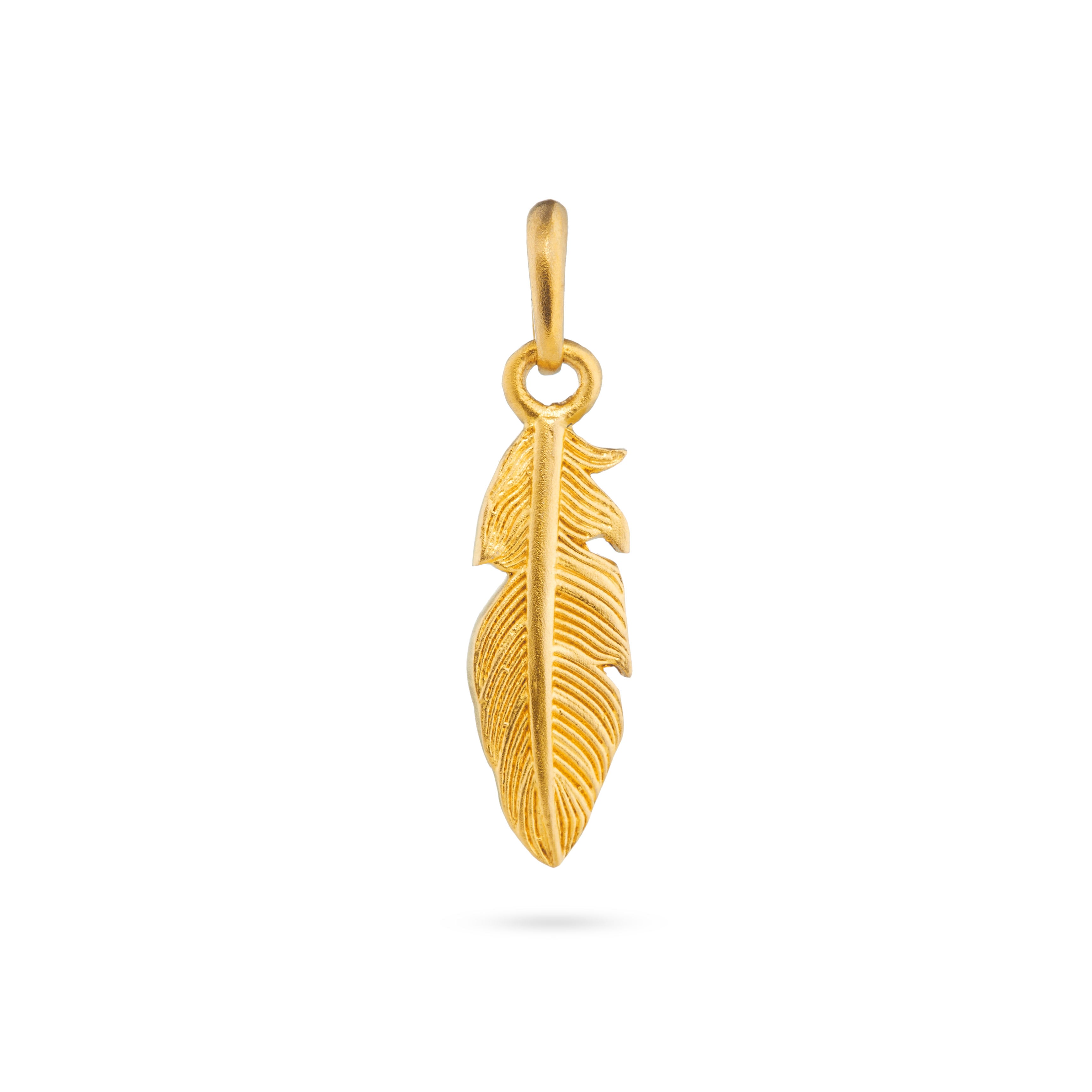 Women’s Feather Pendant - 24K Gold 7879