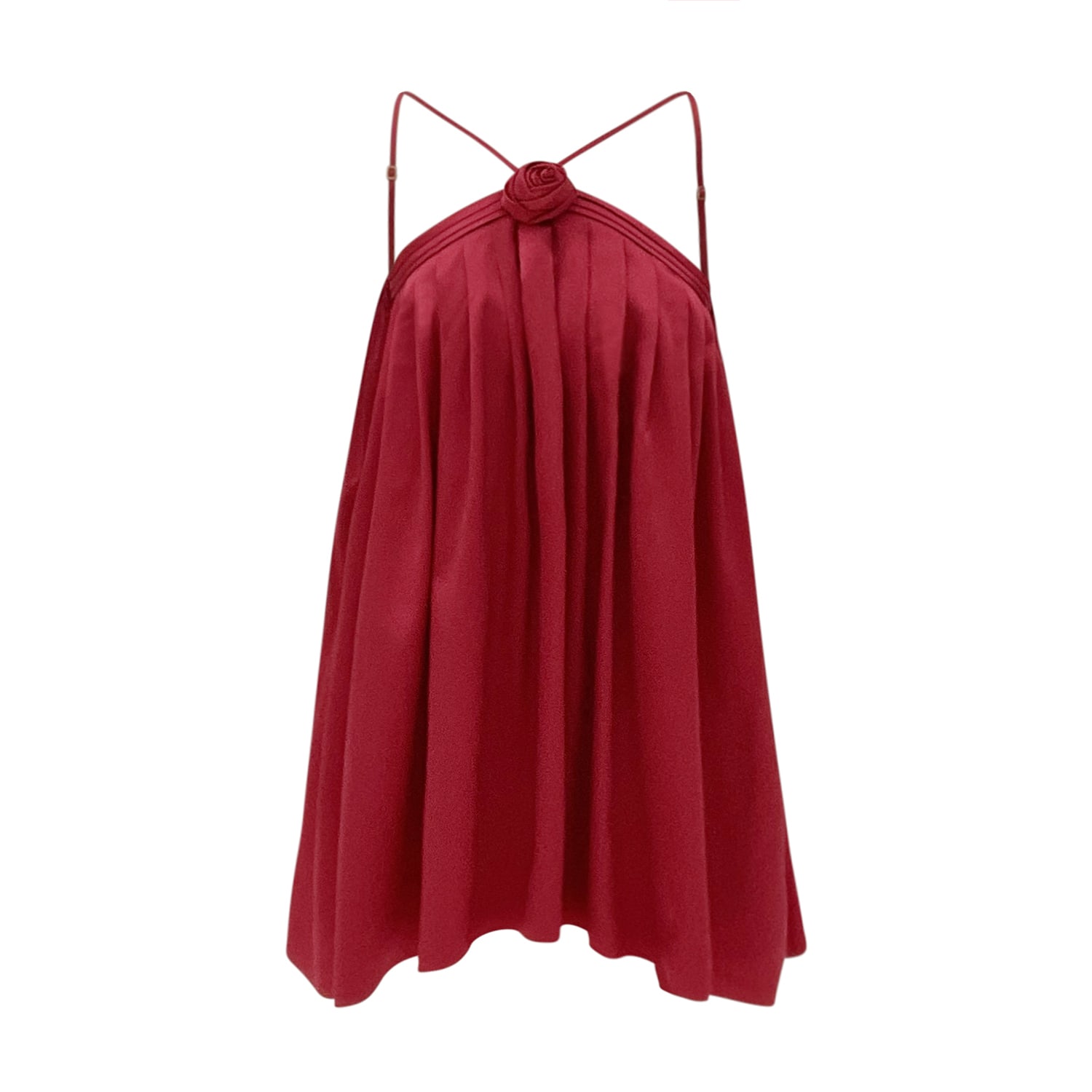 Women's Red Lily Rosette Silk Mini Dress In Cherry | M/L | Nuaje Nuaje