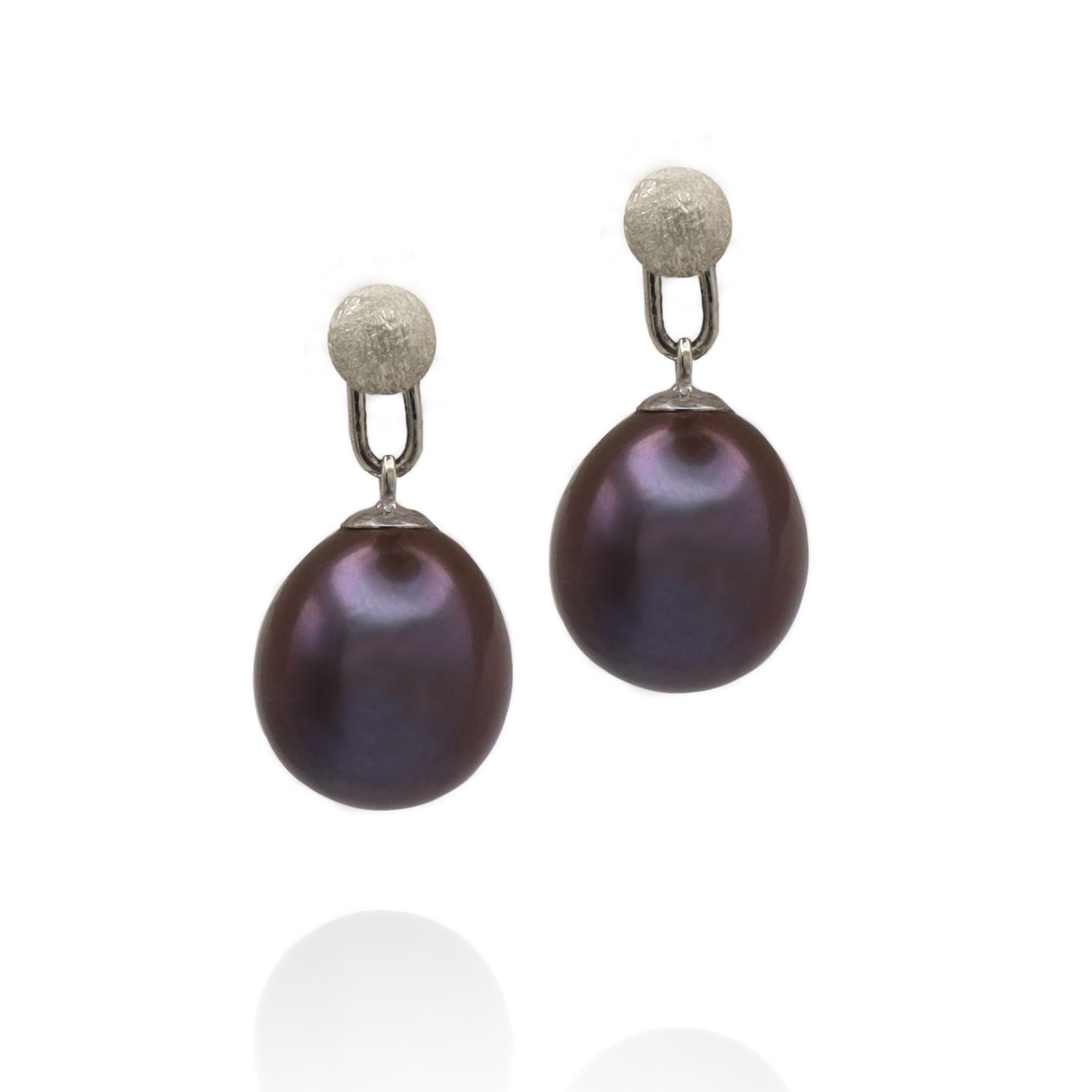 Gabriella Alicia Women's White / Black / Yellow Pearl Drop Detachable White Gold Earrings In Peacock Colouring In Multi