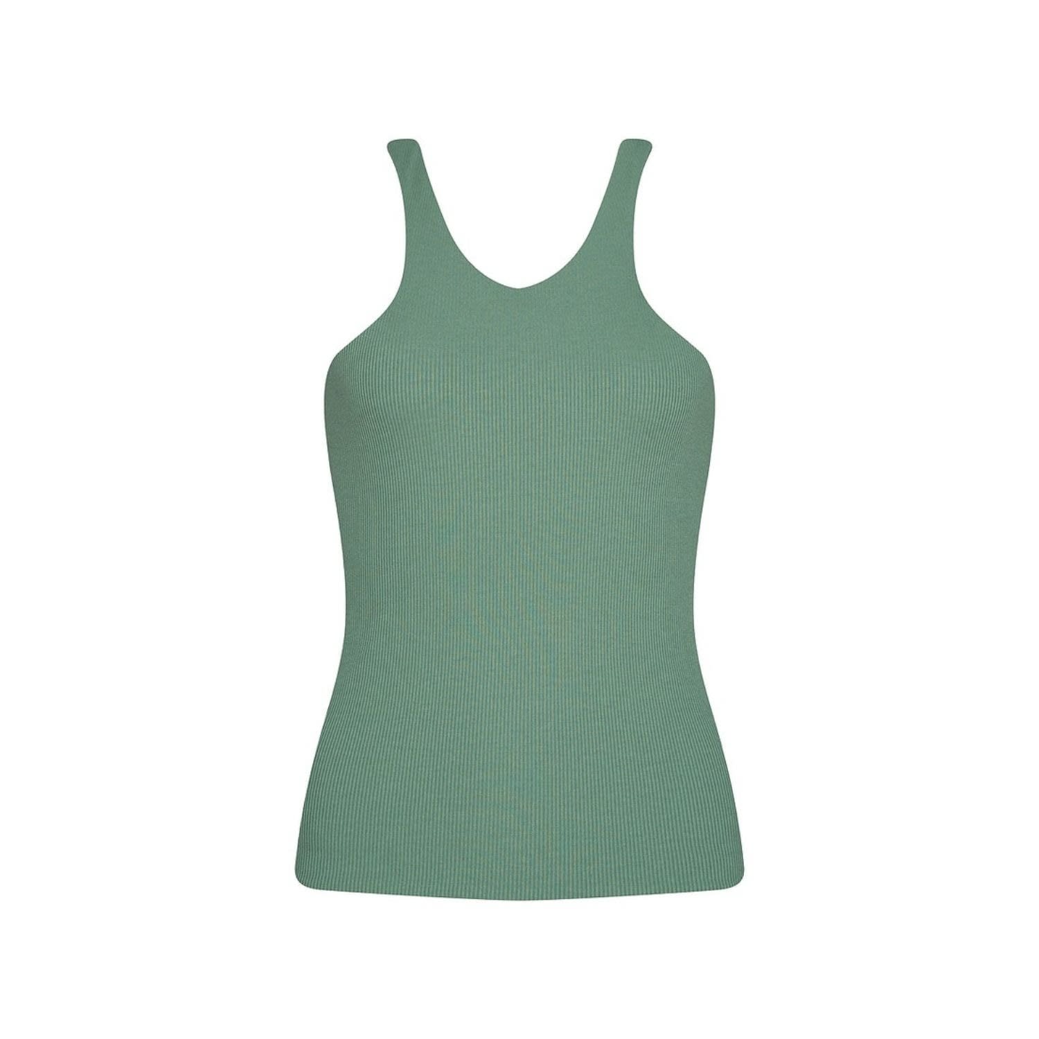 State Of Georgia Women's Green The Lounger Rib Singlet Avocado In Green