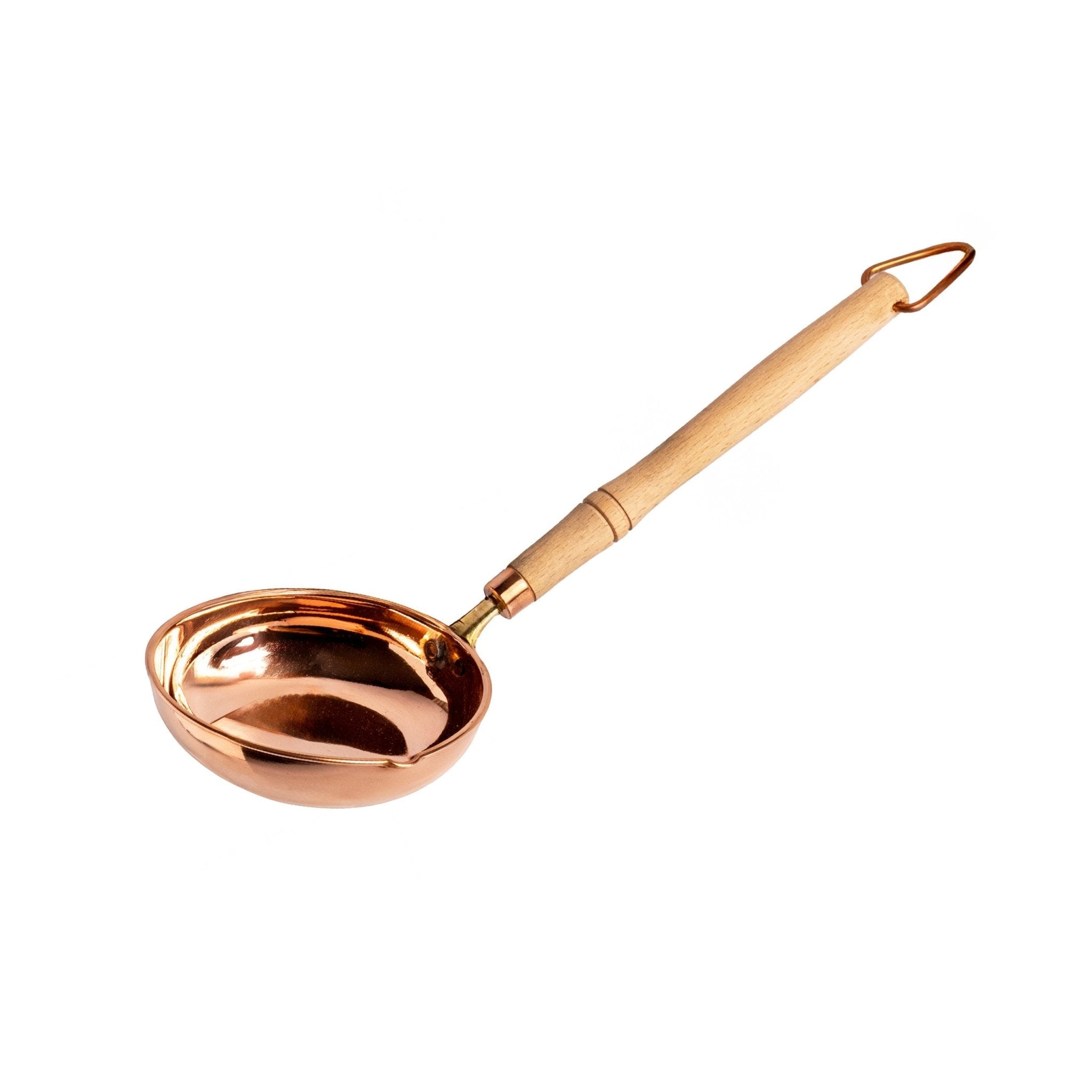 Anatoliacraft Neutrals Handcrafted Copper Ladle With Wooden Handle – Traditional Cooking & Serving Utensil In Brown