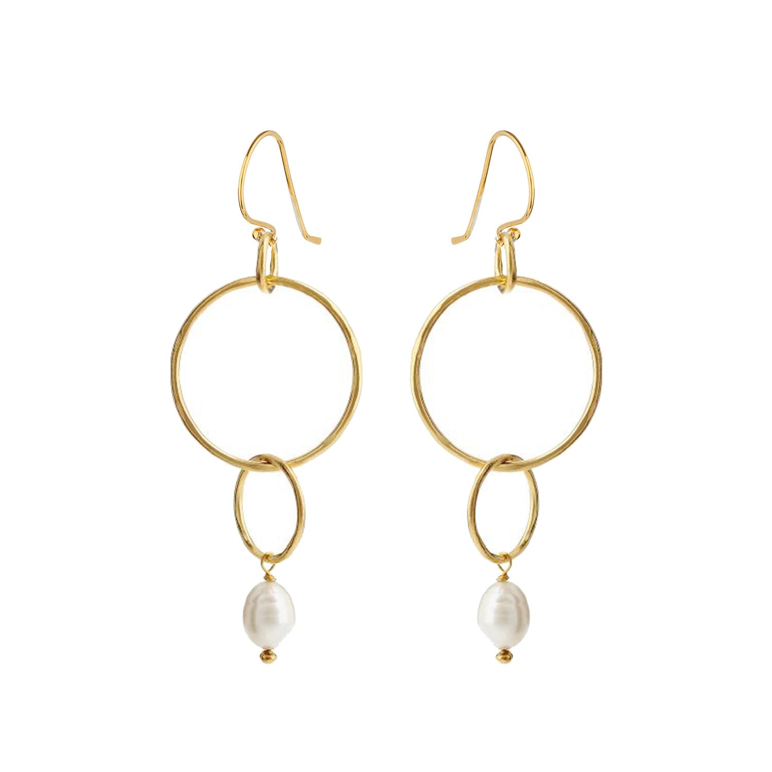 Women’s Gold / White Charlotte Pearl Earrings | Mirabelle Jewellery