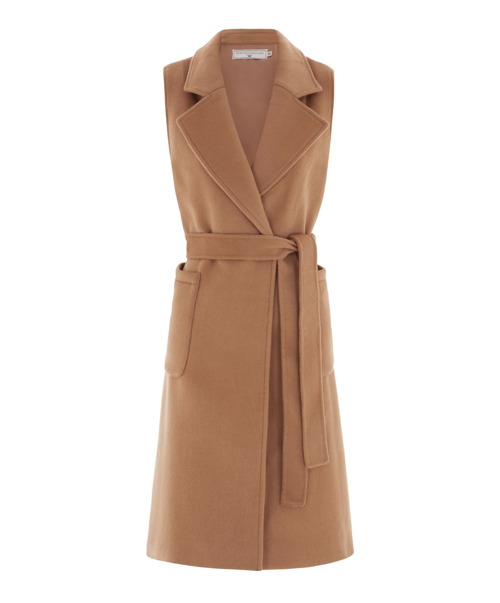 Hortons England Women's Neutrals The Knightsbridge Sleeveless Double Breasted Coat - Tan In Brown