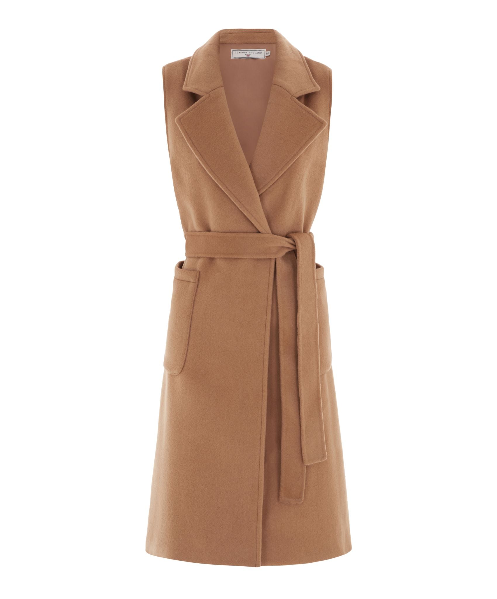 Women’s Neutrals The Knightsbridge Sleeveless Double Breasted Coat - Tan Medium Hortons England