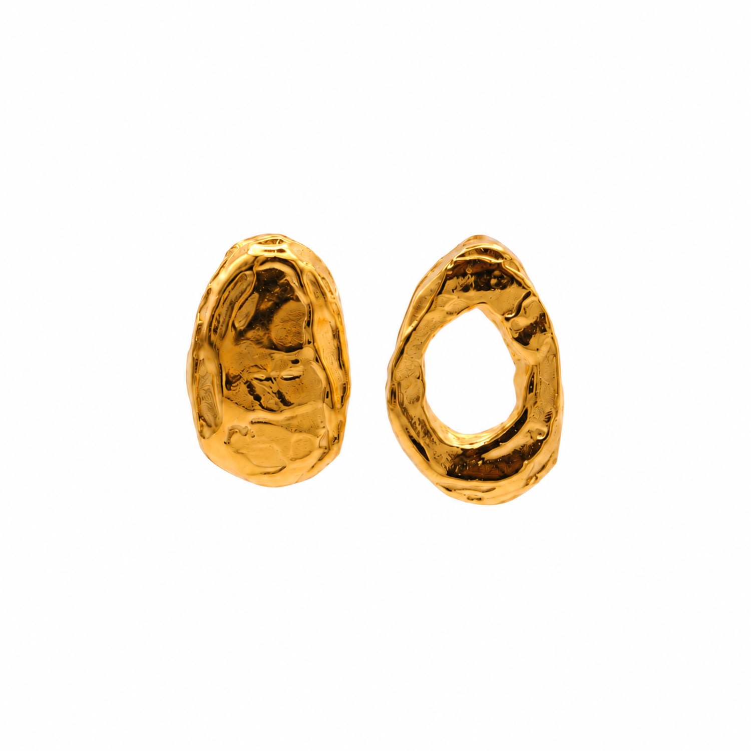De Roms Women's The Eclipse Molten Stud Earrings - Gold Vermeil
