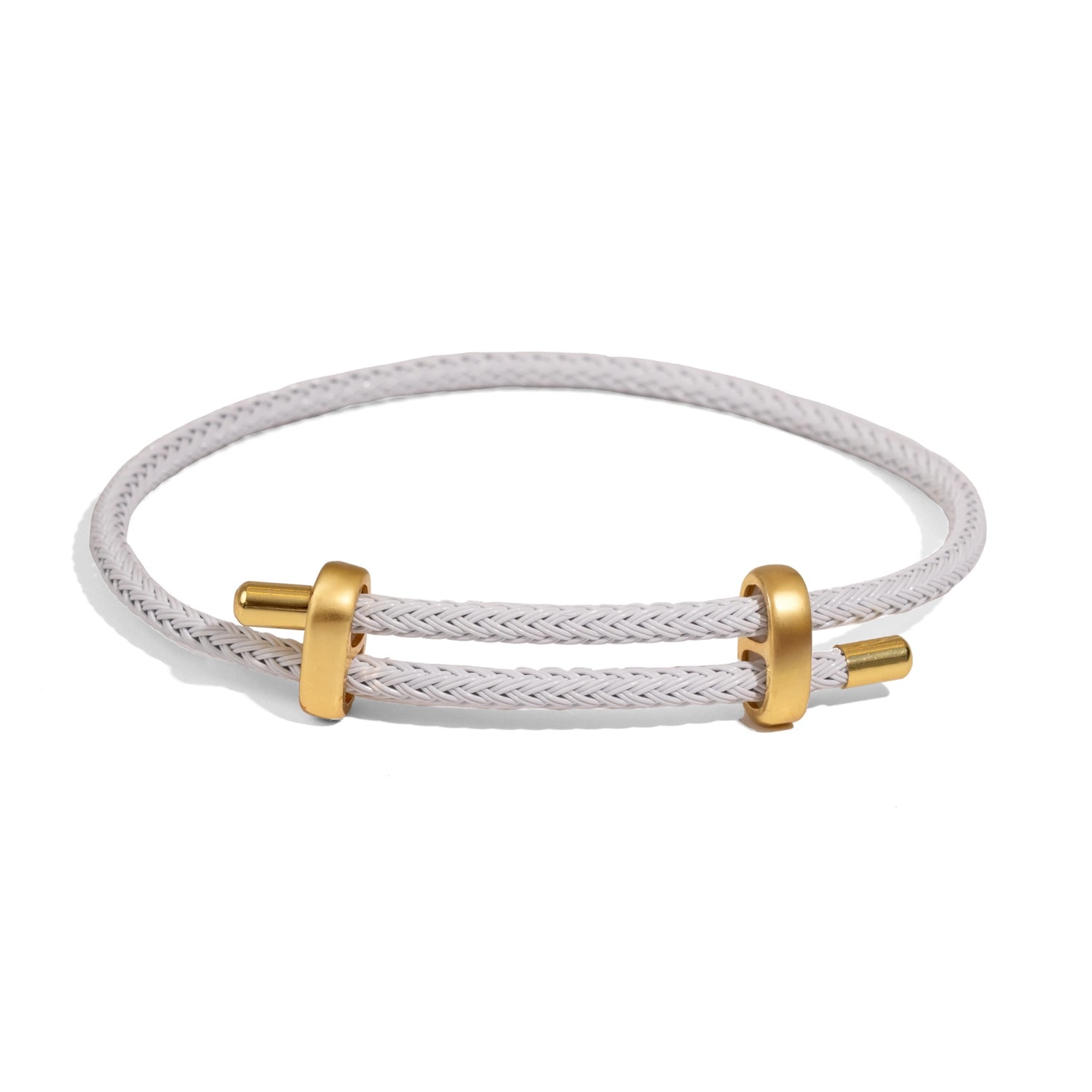 Ebru Jewelry Women's Gold / White White Glow Adjustable Gold Rope Bracelet - White In Neutral