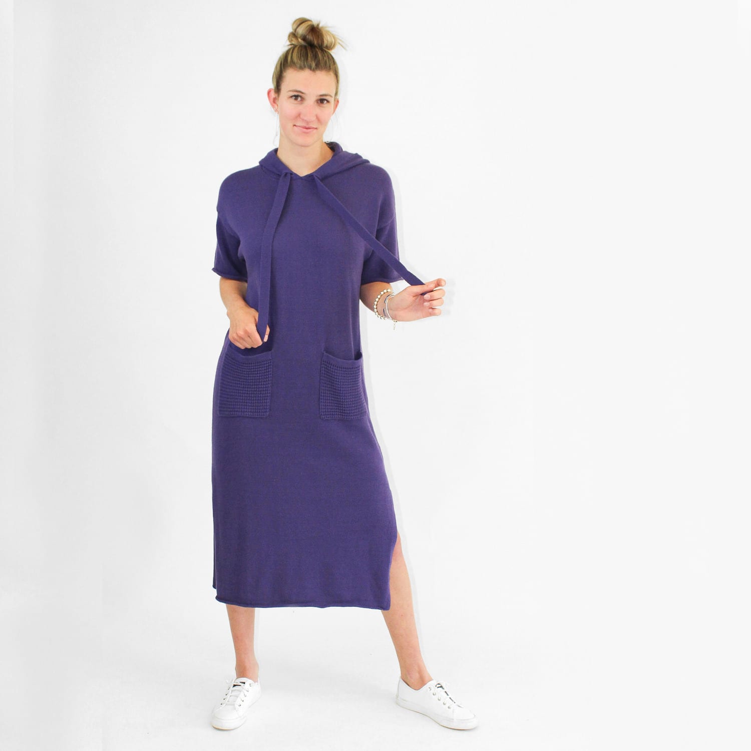 purple hooded dress Lilac Sweater Dress - Zip-Front Sweater Dress - Hooded Mini Dress