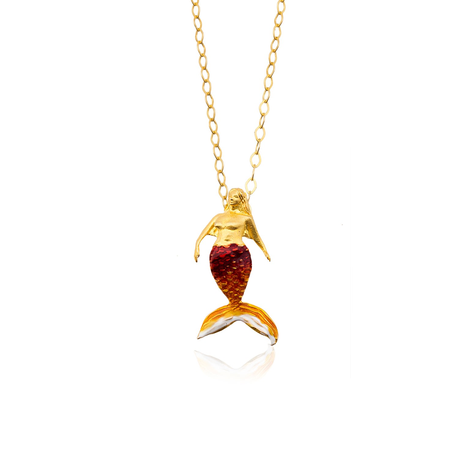 Milou Jewelry Women's Orange Mermaid Necklace In Orange