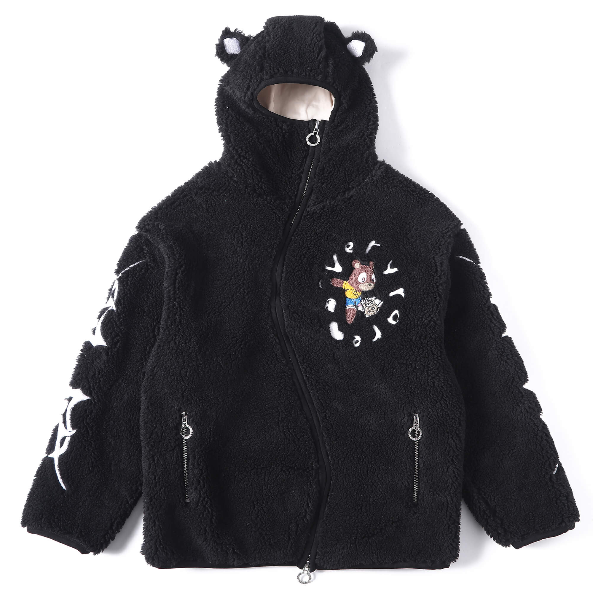 Veryrare Black Bear//battle Vroyale Sherpa Hoodie