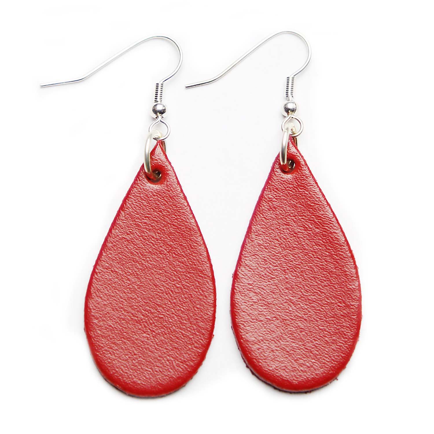 Women’s Auricle Red Leather Earrings N’damus London