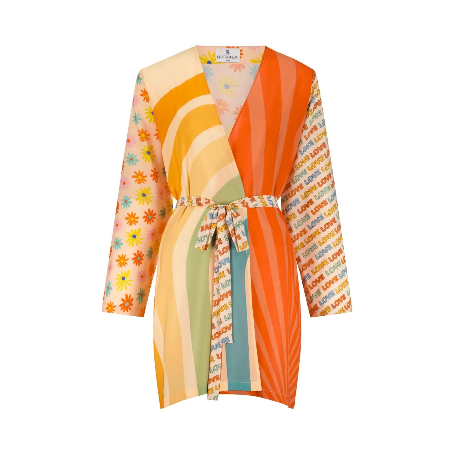 Women’s Shore Short Kimono - Multicolour Large Dhara Sheth Dubai