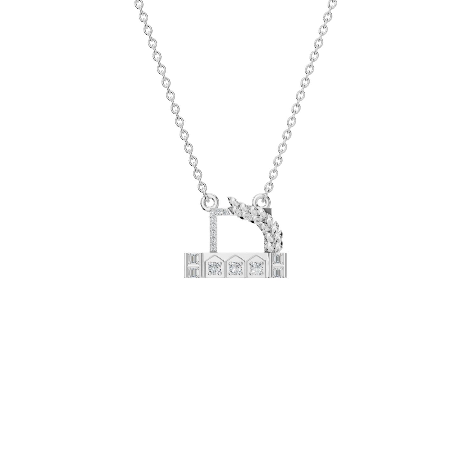 Aya Fine Jewelry Women's White / Yellow / Rose Gold Eighteen Kt Diamond Insignia Necklace In Silver