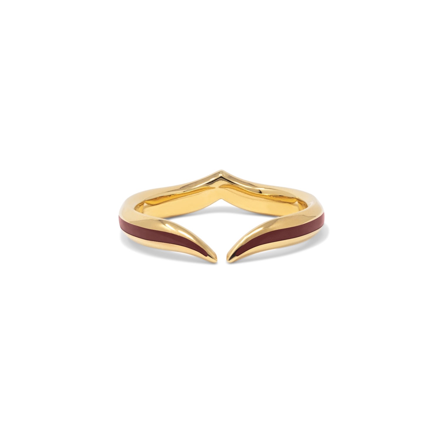 Women’s Glacier Ring - 18K Yellow Gold Vermeil - Burgundy Red Edxú