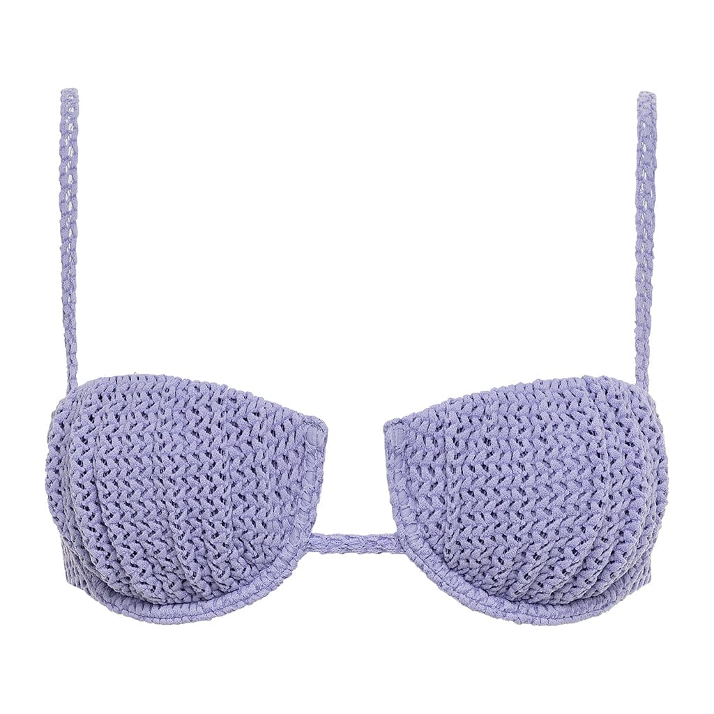 Montce Swim Women's Pink / Purple Lavender Crochet Petal Bikini Top In Pink/purple