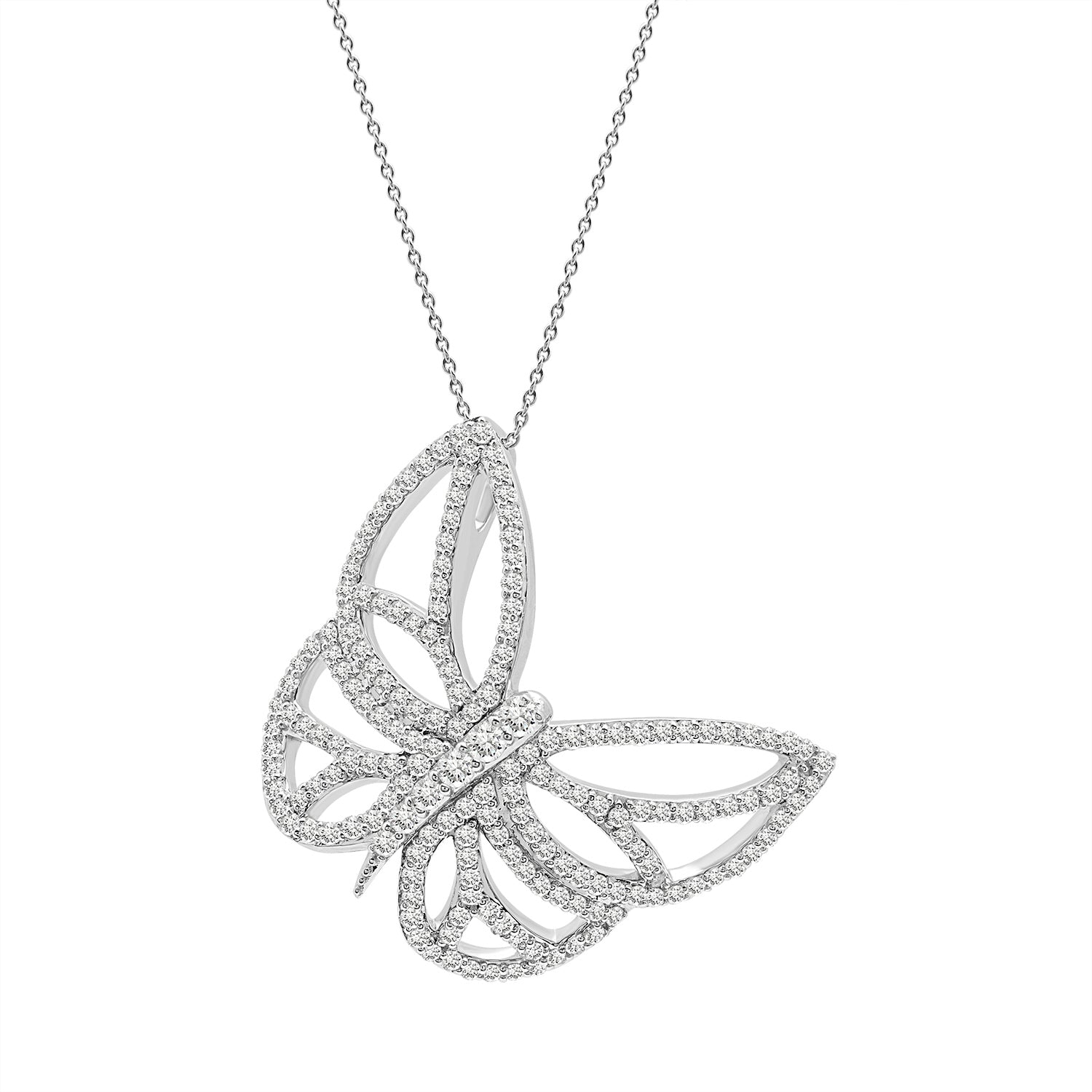 Miki & Jane Women's Barbara White Gold Butterfly Wing Pendant In White