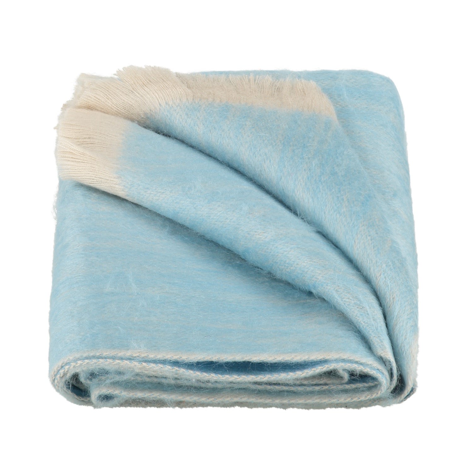 Alpaca Loca Women's Blue / Brown Scarf, Shawl Double Sky Blue & Beige - Alpaca Wool In Multi