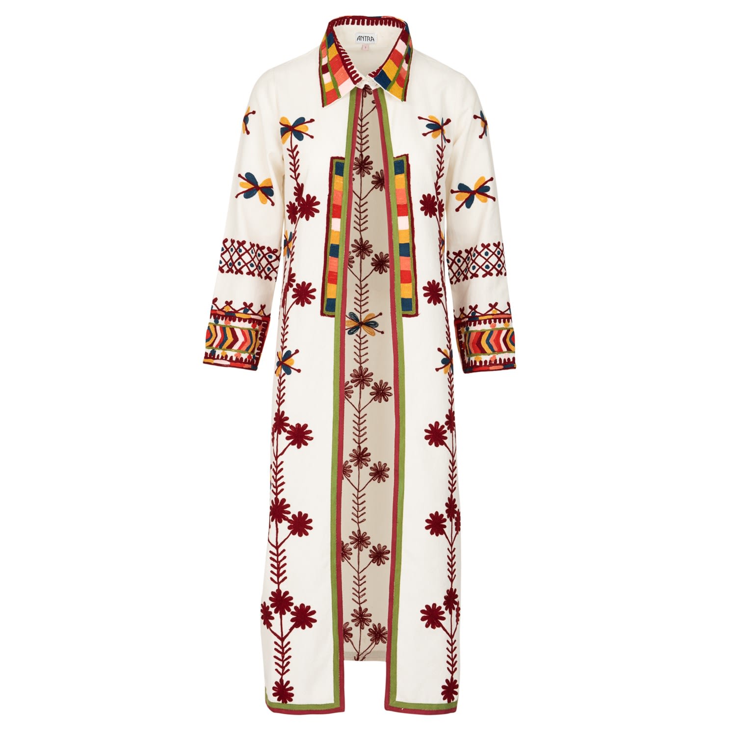 Antra Designs Women's The Snow Aztec Coat In White