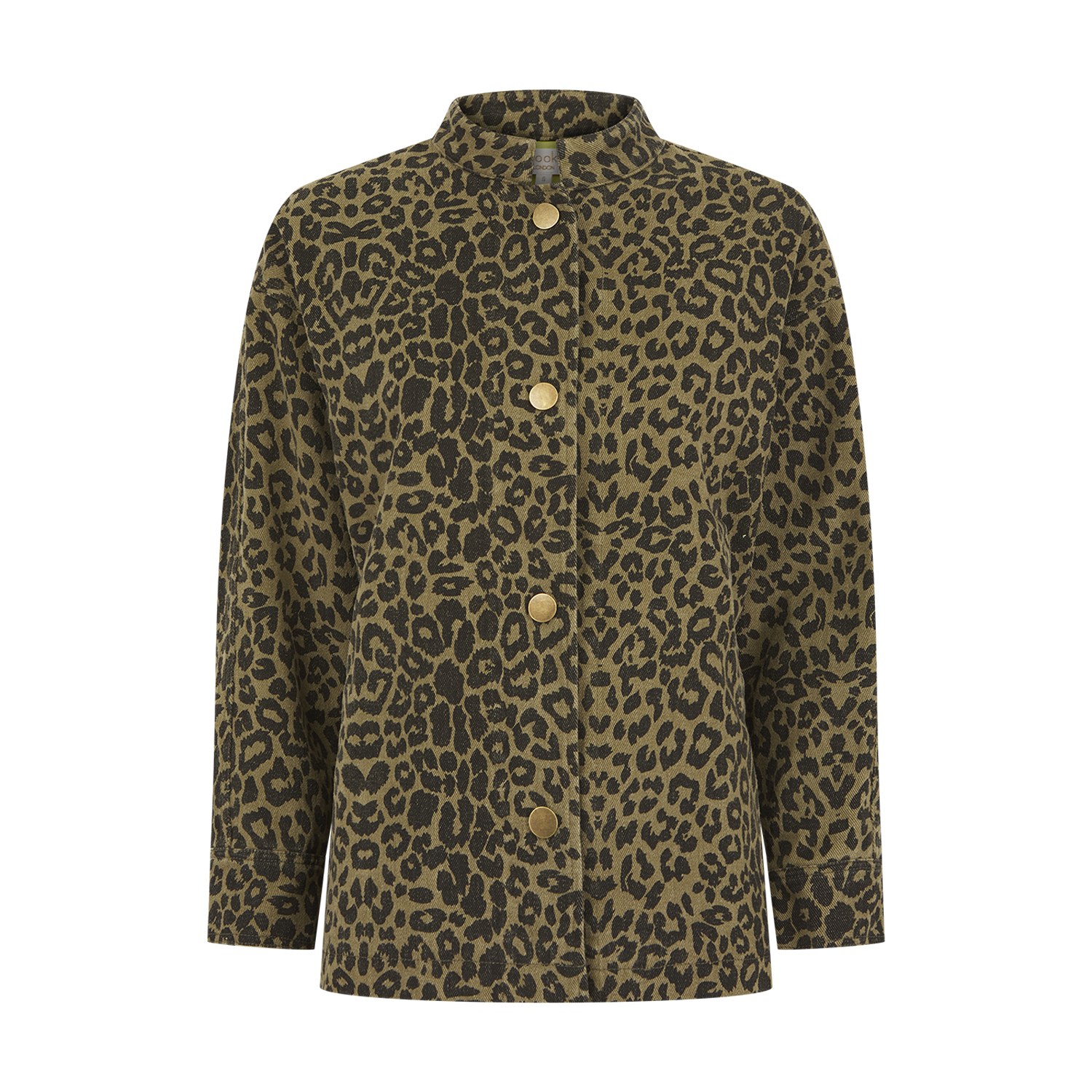 Nooki Design Women's Green Elliot Jacket In Khaki Leopard Print In Green