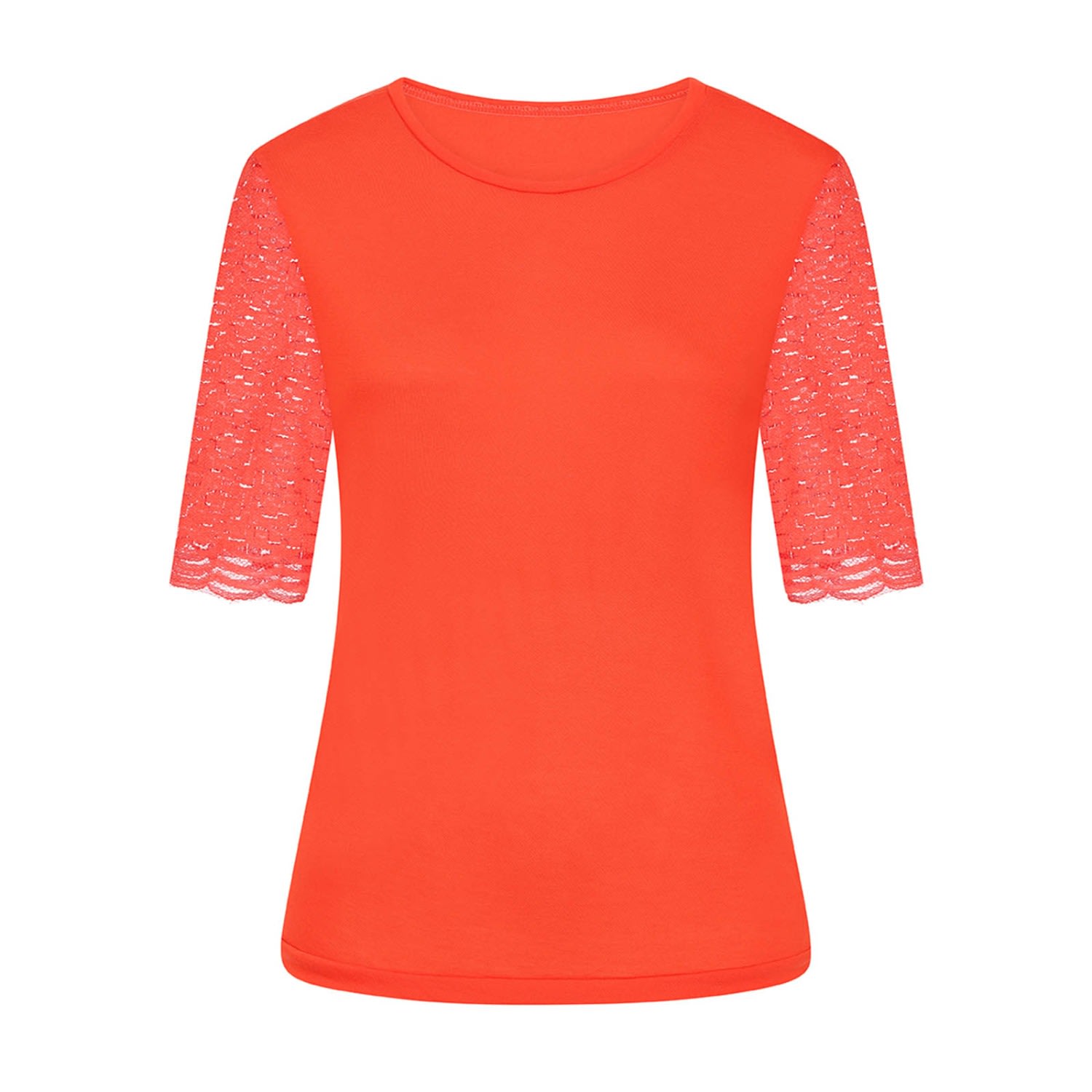 Women’s Yellow / Orange Burnt Orange Lace Sleeve T-Shirt Large Sophie Cameron Davies