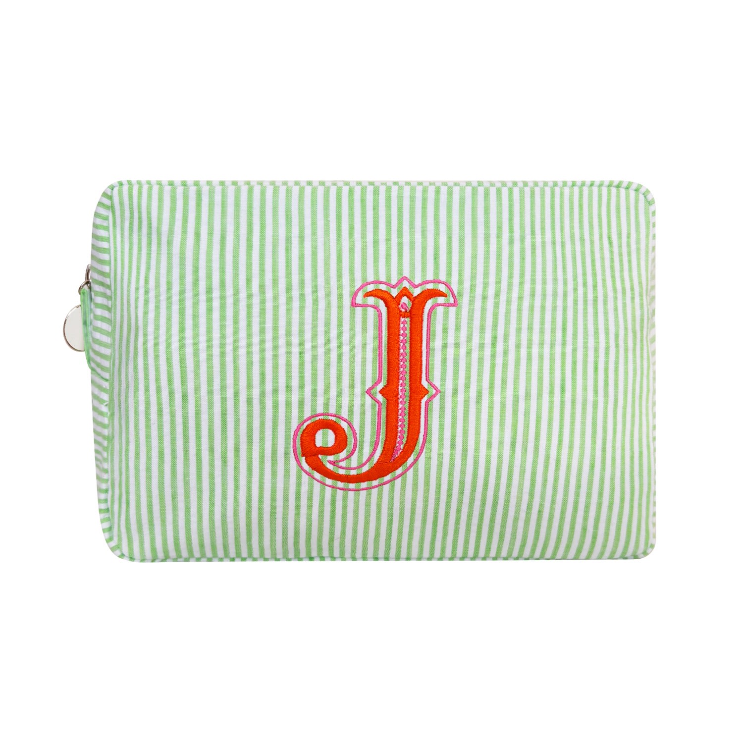 Lilly Loves Green J Aphabet Cosmetic Bag In Green