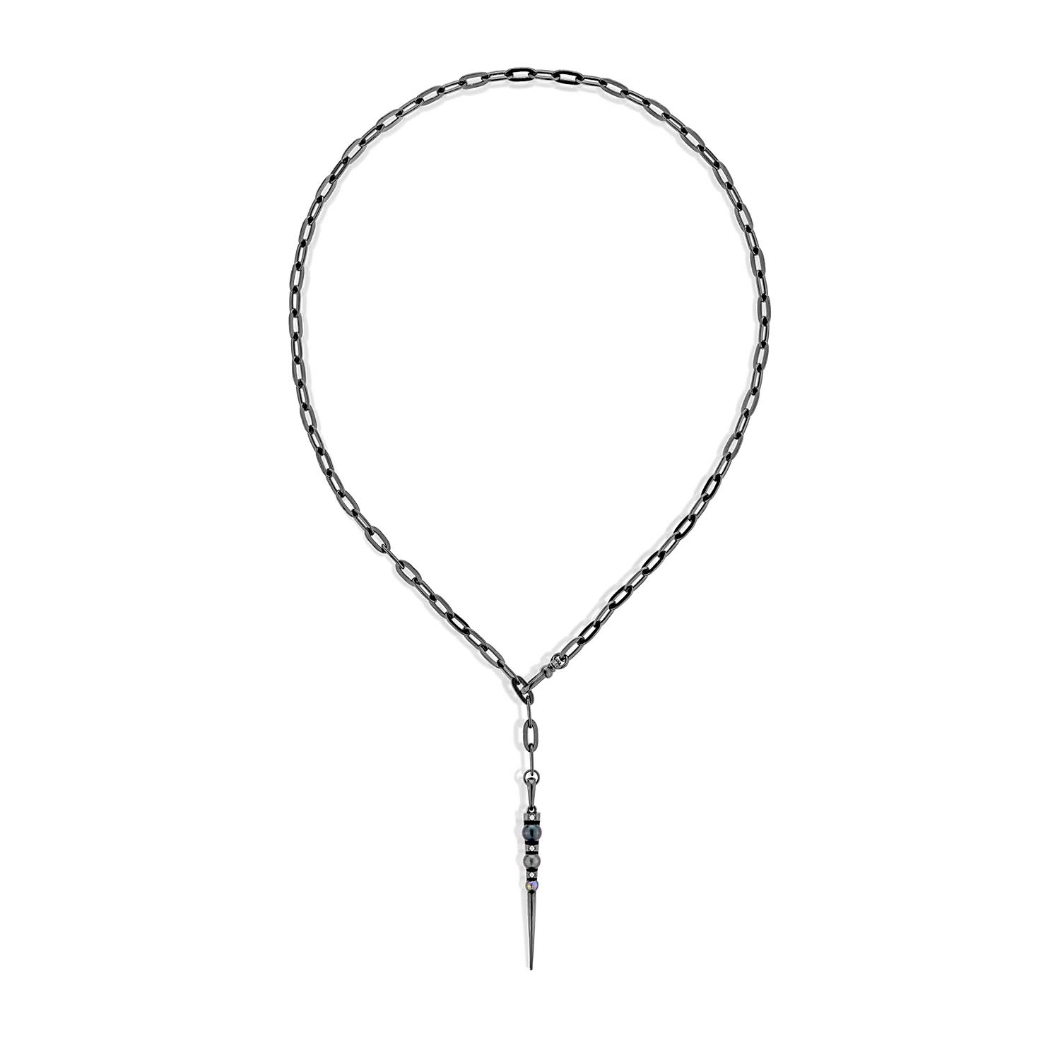 Sally Skoufis Women's Luna Alchemy Necklace With Natural Black Pearl In Black Rhodium In Black