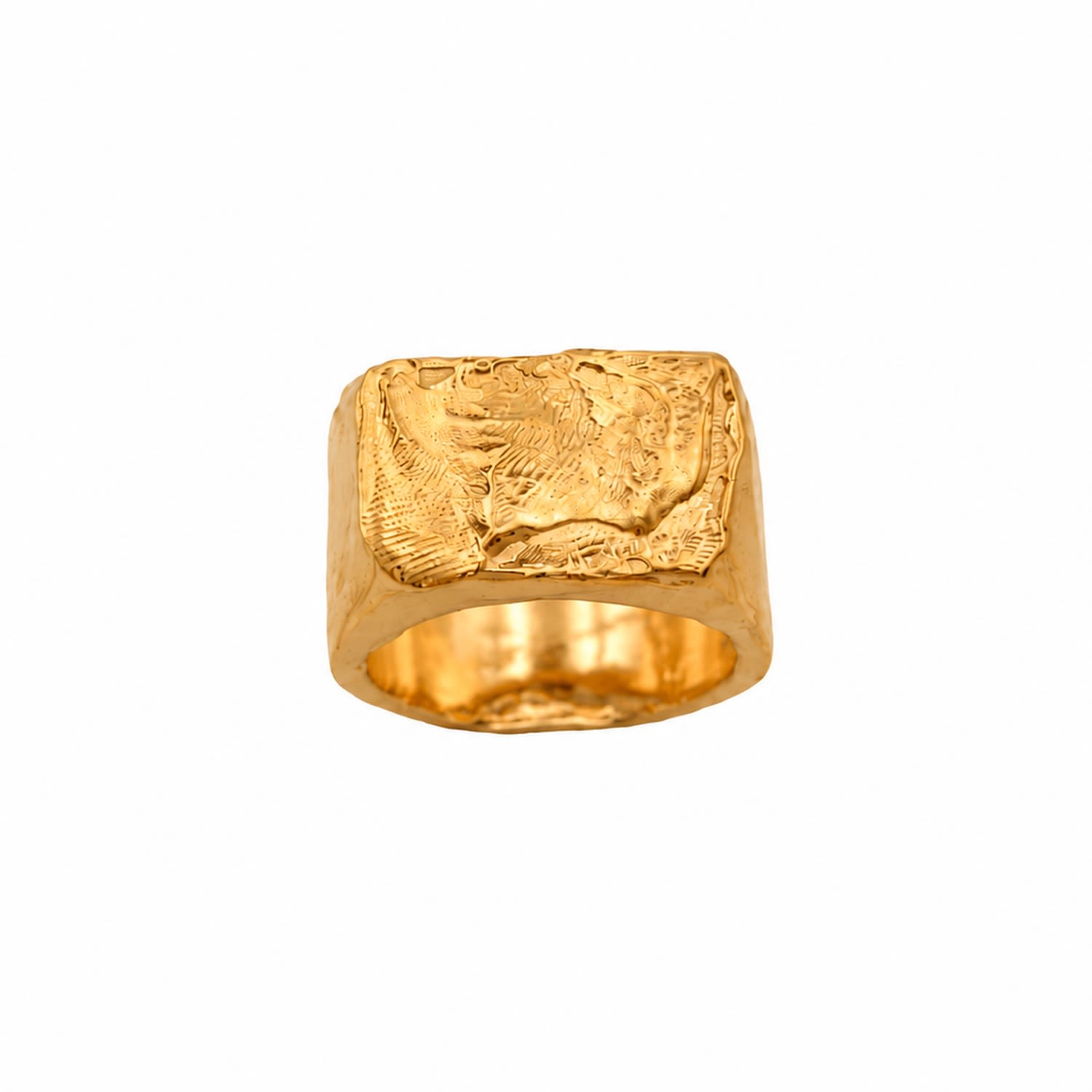 De Roms Women's The Apex Molten Signet Statement Ring - Gold Vermeil