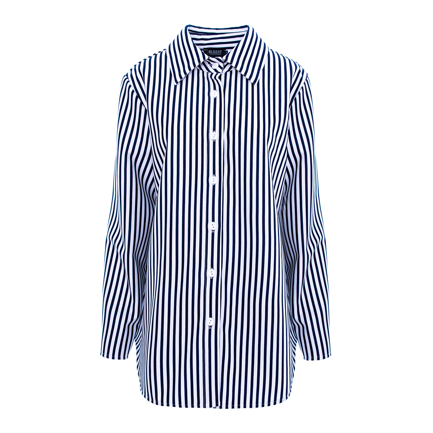 Bluzat Women's Blue / White Striped Shirt In Blue/white