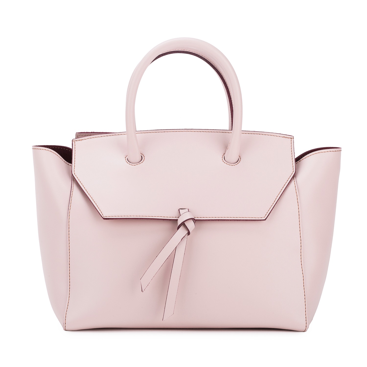 Amalfi Midi Leather Tote Bag - Fango