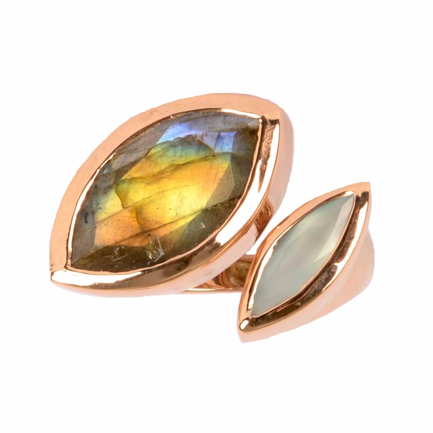 Women’s Pink / Purple Rose Gold Ring Labradorite Neola Design