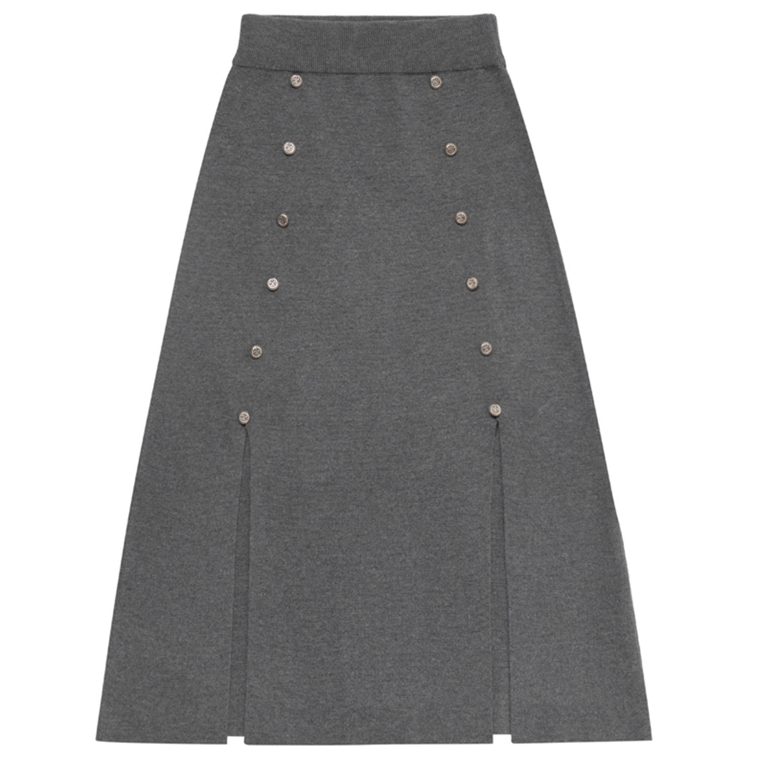 Women's Grey Blake Midi Knitted Skirt In Anthracite | Extra Large | Peraluna