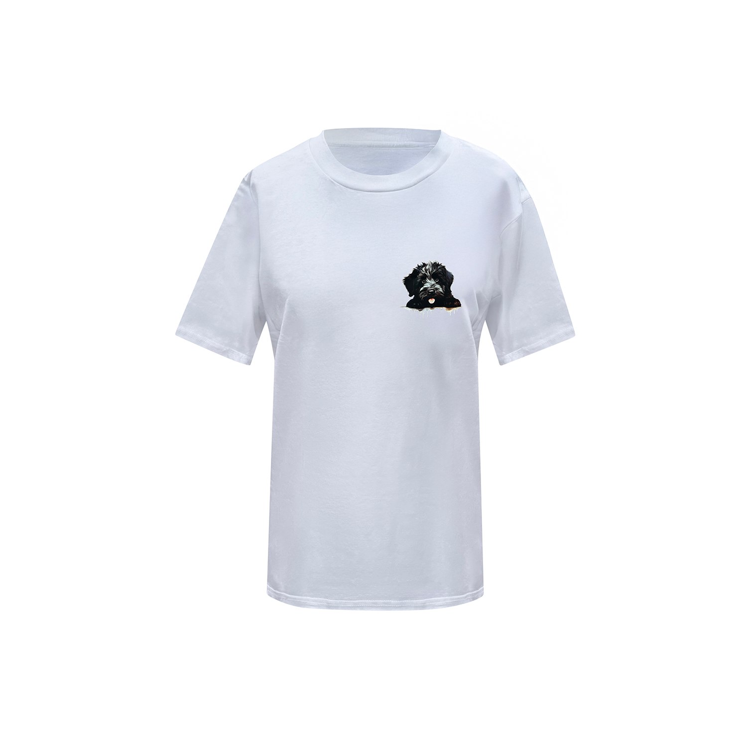 Toma Women's Dog Lover White T-shirt Number Eight In White