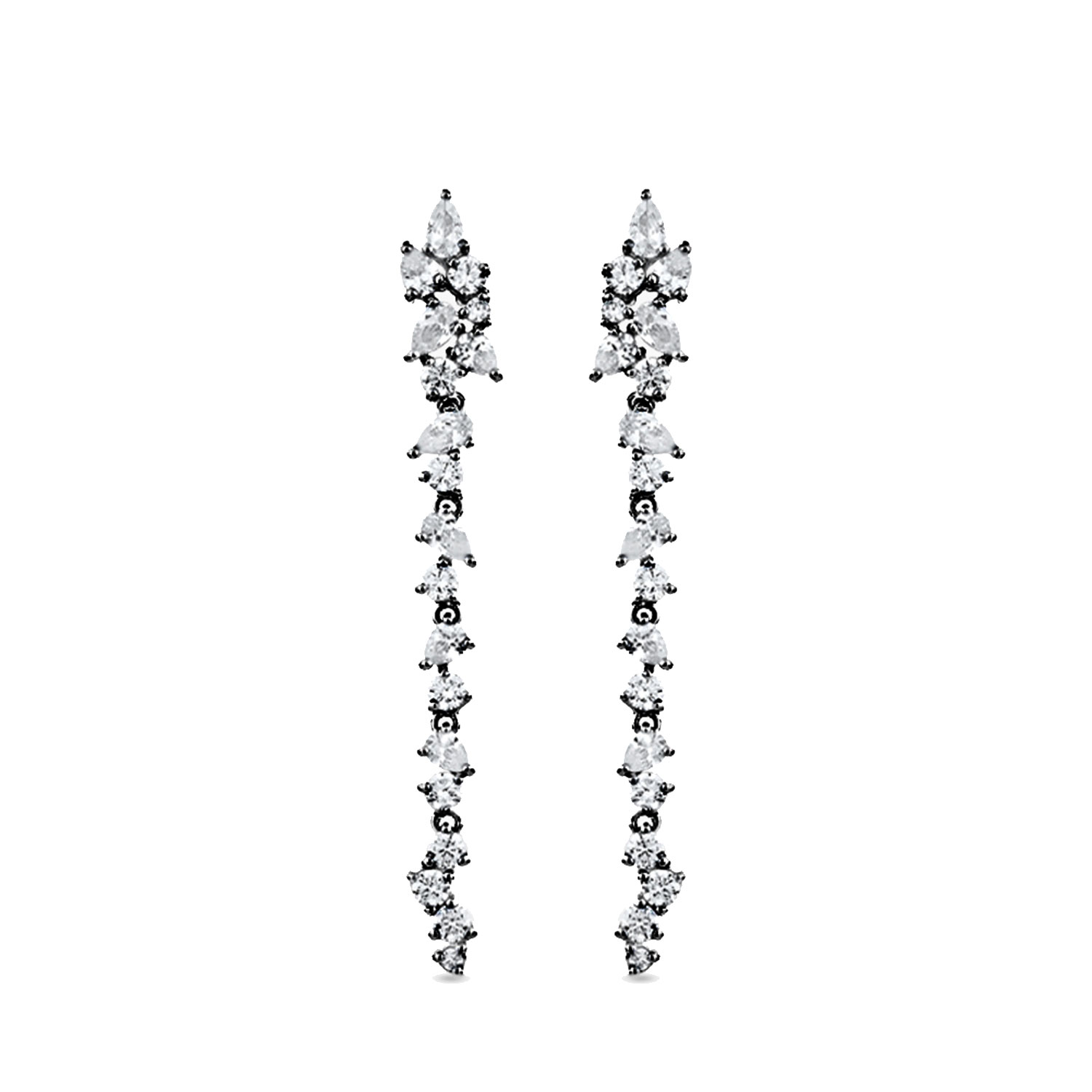 Sally Skoufis Women's Black / White Renewed Earrings With Man Made Cz Diamond Stimulant In Sterling Silver & Premi In Multi