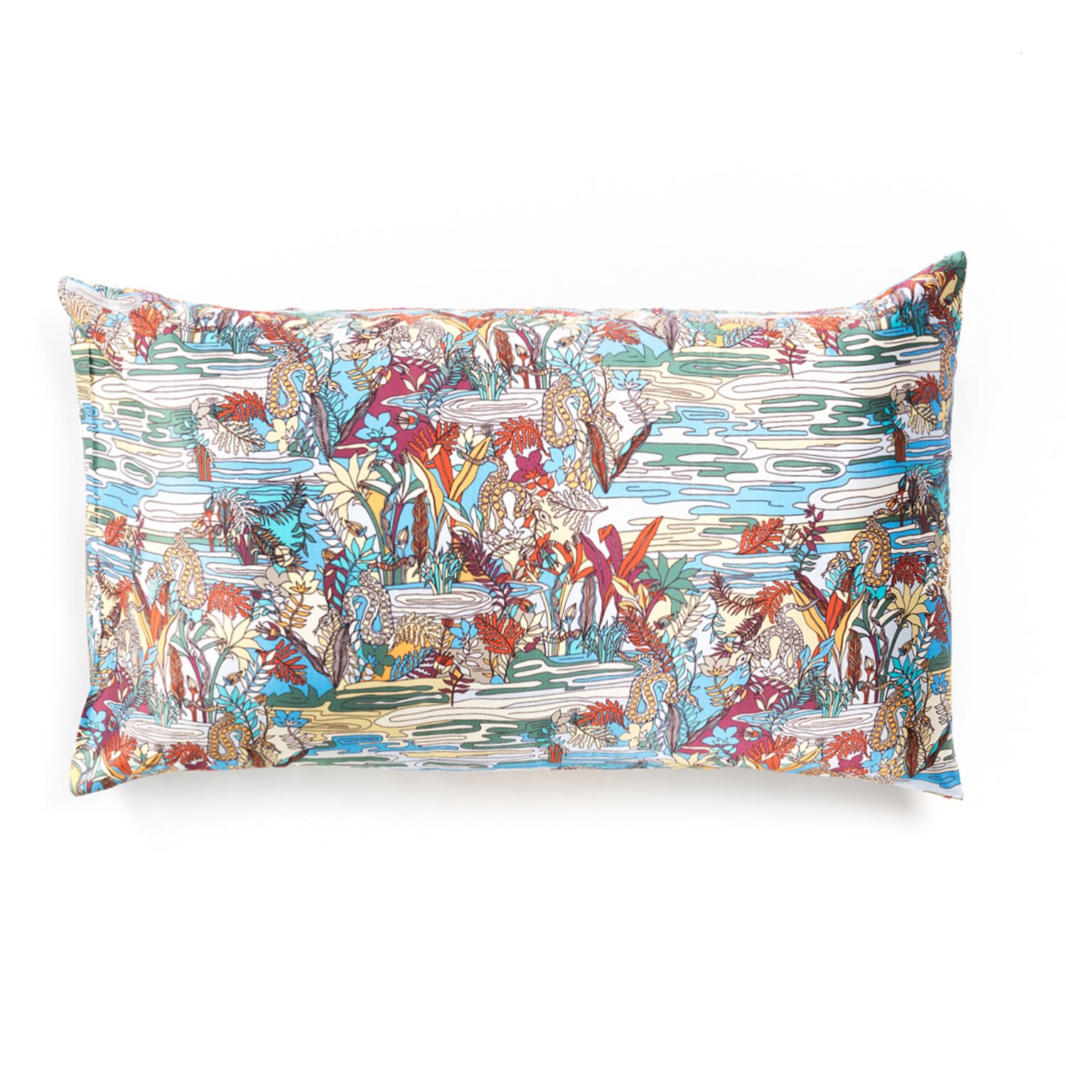 Swamp Print 100% Silk Pillow Case Gelso Milano