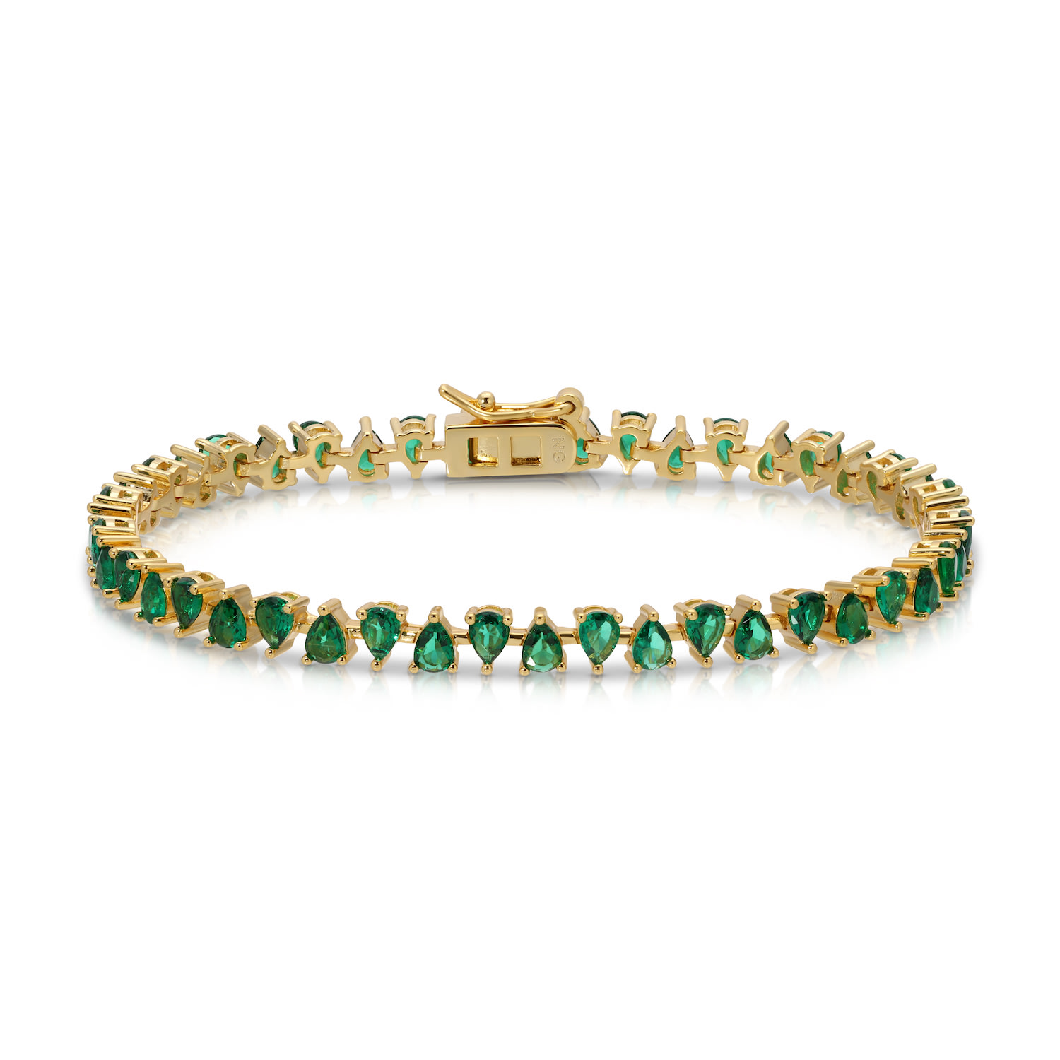 Native Gem Women's Green Duchess Bracelet- Emerald In Gold