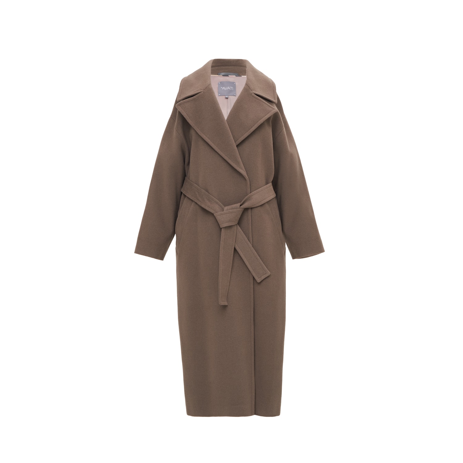 Inavati Women's Brown Oversized Cocoa Coat With Cashmere In Brown