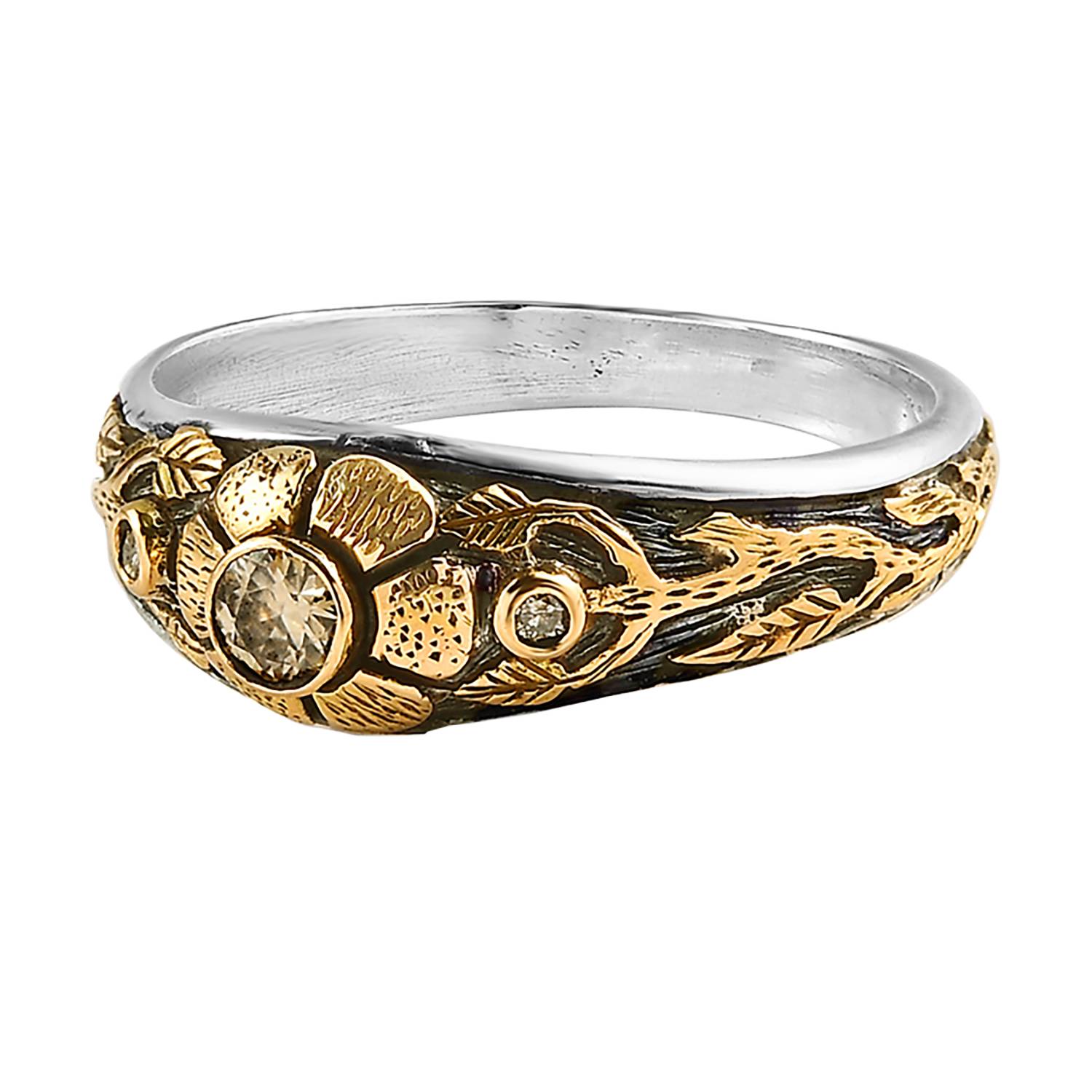 Emma Chapman Jewels Women's Silver / White / Gold Diamond Gold Stacking Ring In Gold