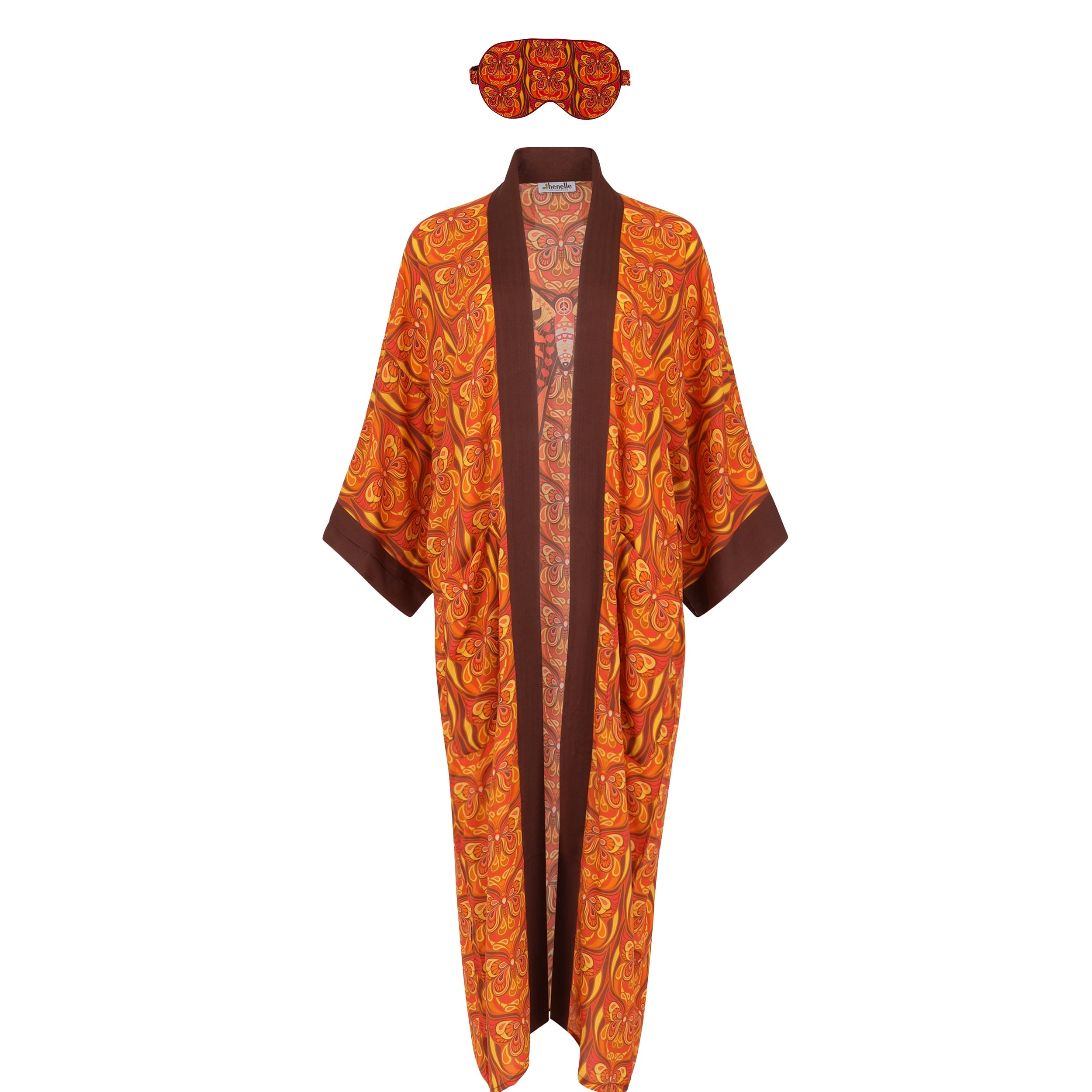Women's Orange Butterfly Effect Sunset Sleep Set | L/Xl | Henelle