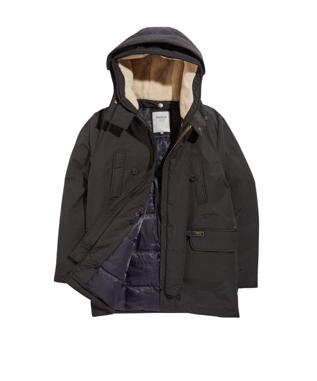 Men’s Expedition Shearling Parka - Black Small Parka London