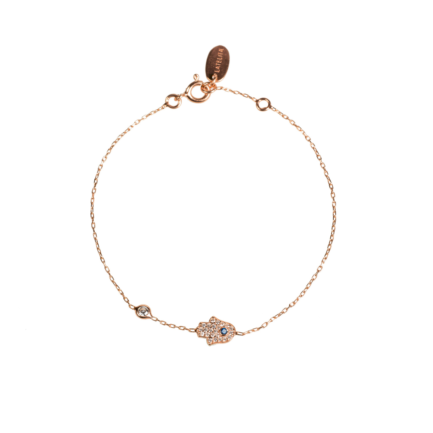 Women’s Rose Gold Hamsa Hand Bracelet Rosegold Latelita