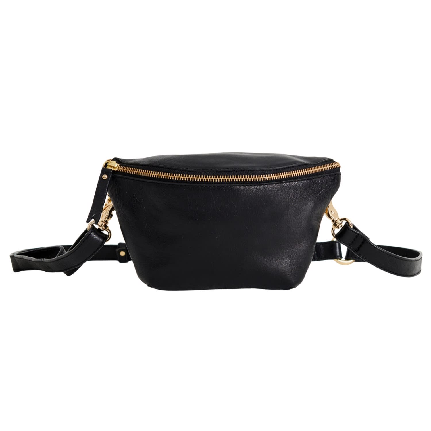 Vida Vida Women's Luxury Leather Sling Bum Bag Black