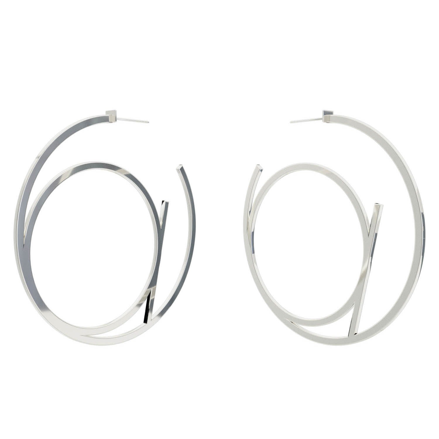 Toolally Women's Alphabet Hoop Earrings - Small - Silver In Metallic